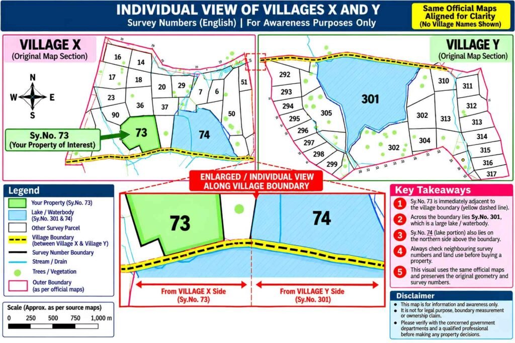 map of individual view of villages